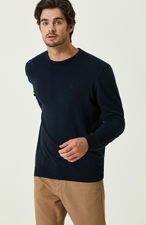 Dark Navy Blue Melange Sweater