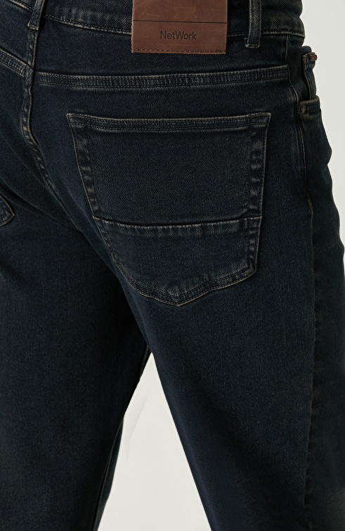 Normal Waist Indigo Denim Trousers