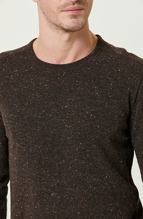 Brown Wool Blended Knitwear