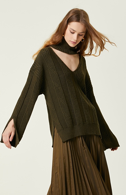 Khaki Melange Sweater