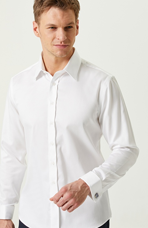 White Non-Iron Satin Shirt