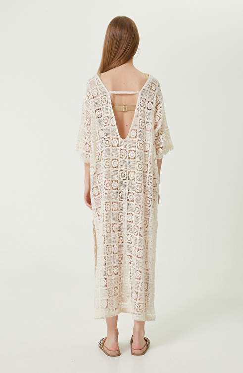 Natural Patterned Long Beach Dress