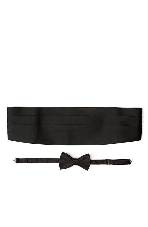 Black Bow Tie Sash Set