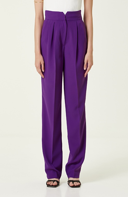 Purple Pleated Pants