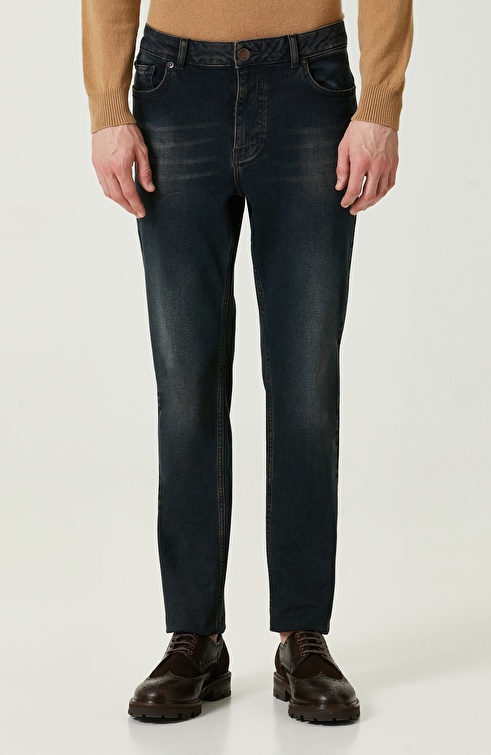 Normal Waist Indigo Denim Trousers