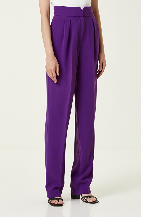 Purple Pleated Pants