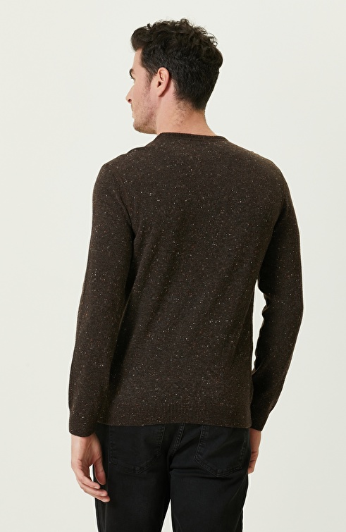 Brown Wool Blended Knitwear