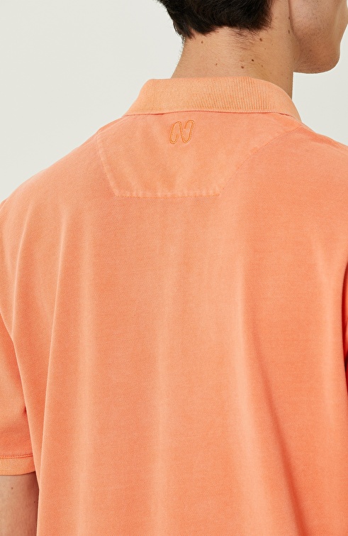 Orange Polo Neck T-Shirt