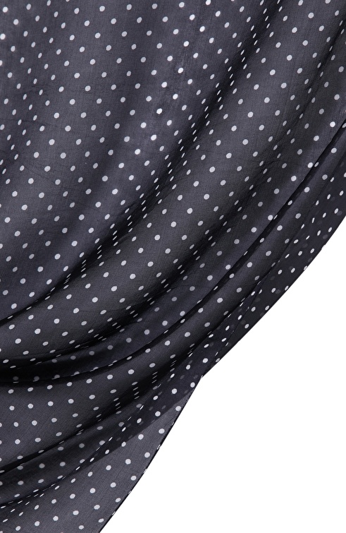 Black And White Polka Dot Women's Silk Scarf