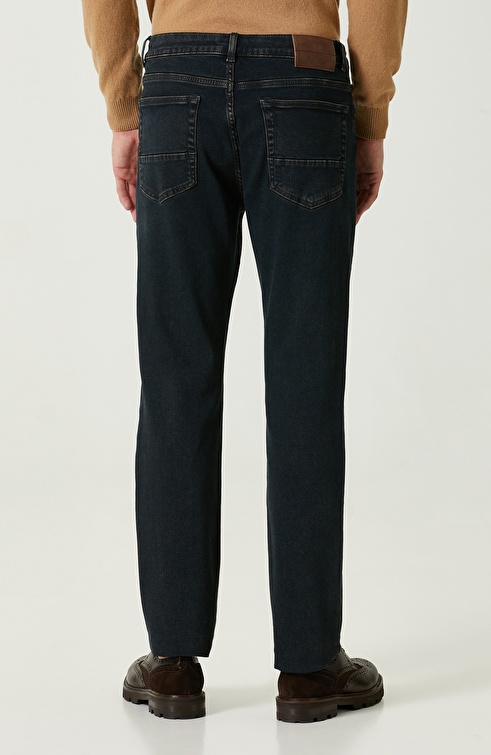 Normal Waist Indigo Denim Trousers