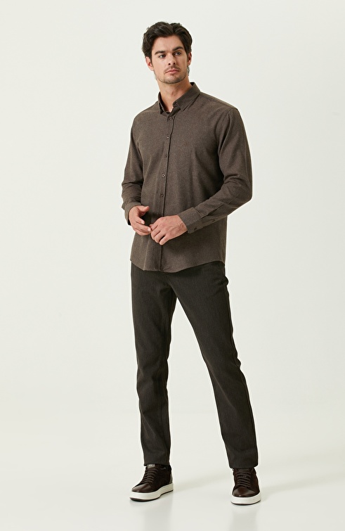 Slim Fit Brown Pants