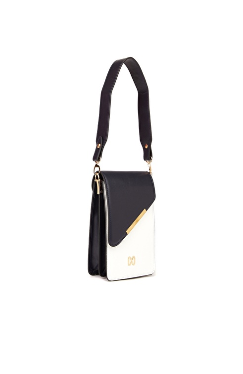 Navy Blue White Women's Bag