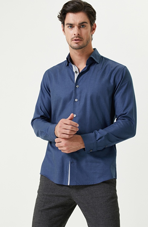 Slim Fit Indigo Shirt