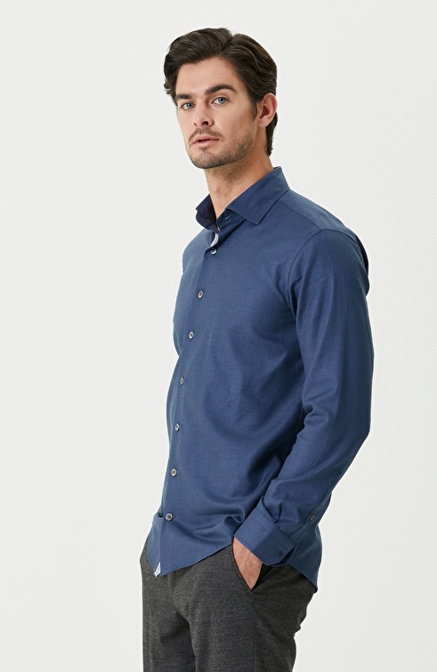 Slim Fit Indigo Shirt