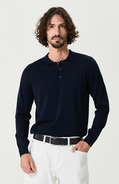 Navy Polo Neck Knitwear