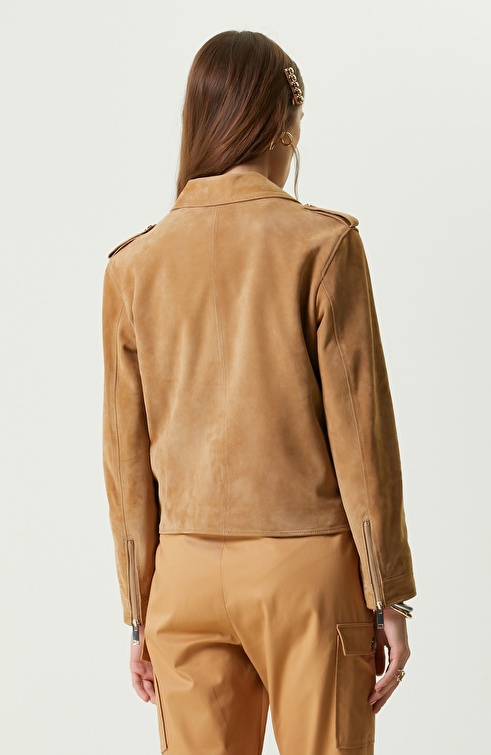 Camel Leather Coat