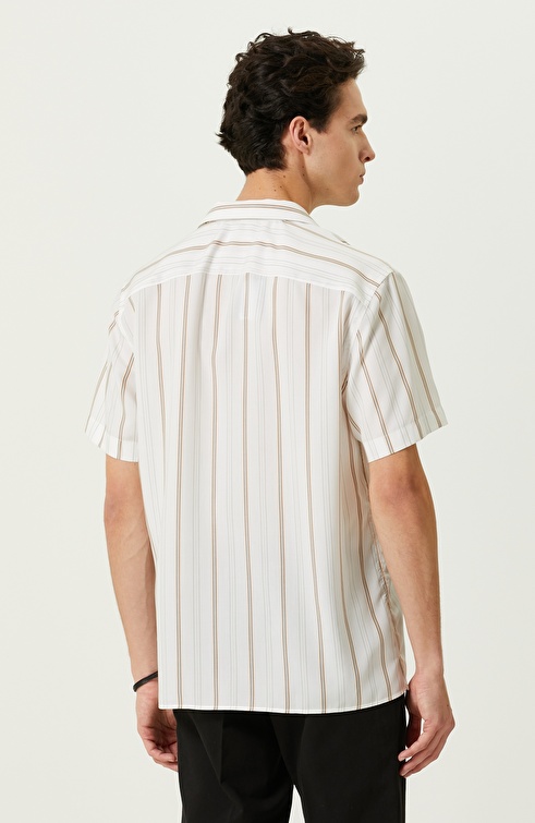 White Striped Short Sleeve Shirt