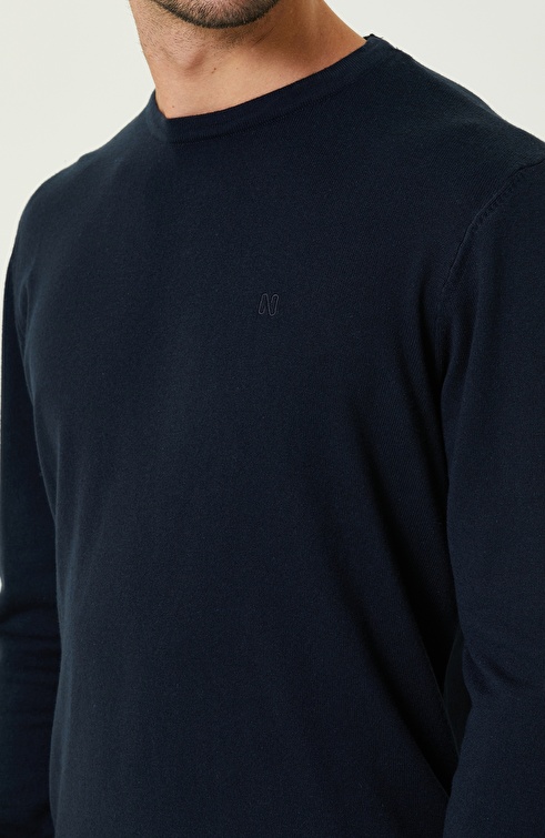 Dark Navy Blue Melange Sweater