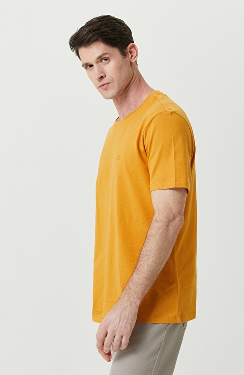 Saffron Color Cotton Short Sleeve Tshirt