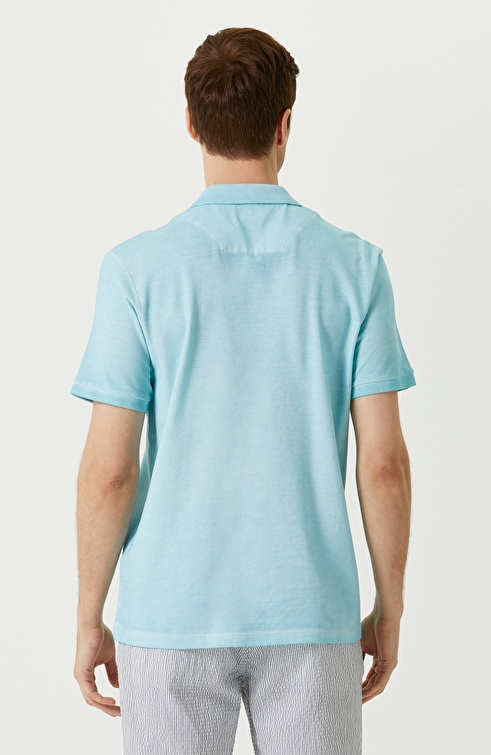 Blue Polo Neck T-shirt