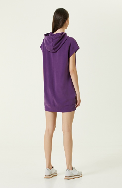 Purple Hooded Mini Dress