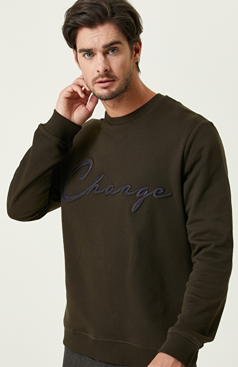 Slim Fit Khaki Sweatshirt