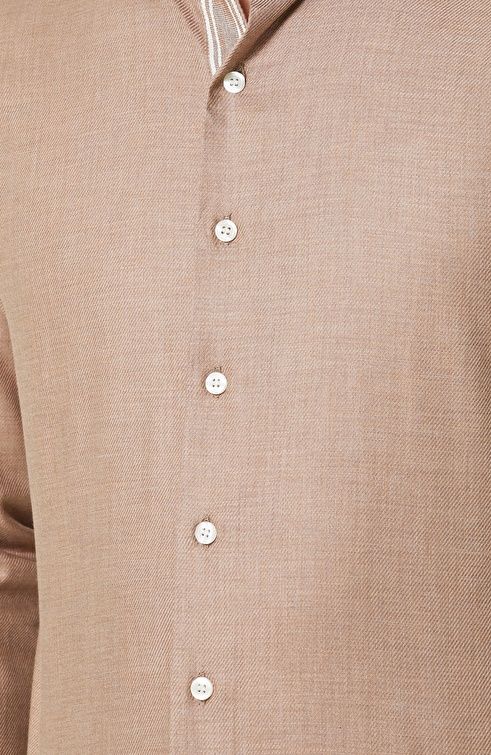 Slim Fit Beige Shirt