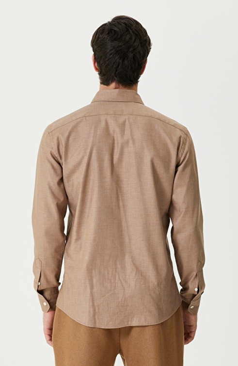 Slim Fit Beige Shirt