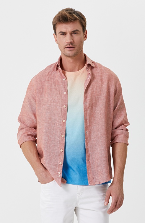 Comfort Fit Tile Linen Shirt