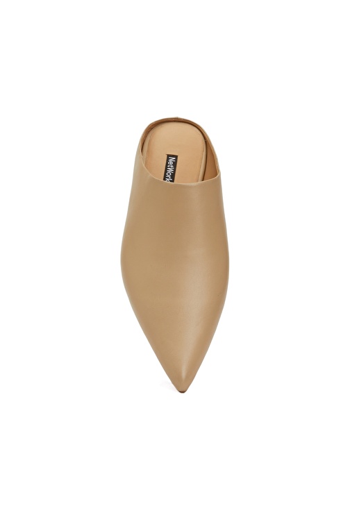 Beige Women's Leather Slippers