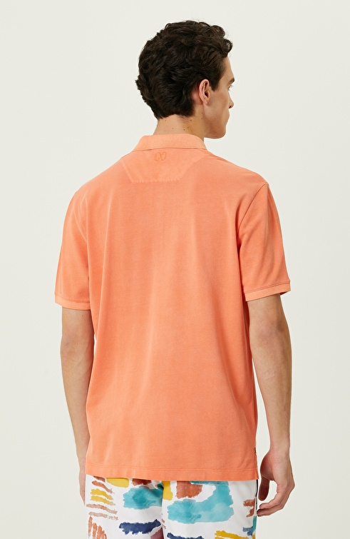 Orange Polo Neck T-Shirt