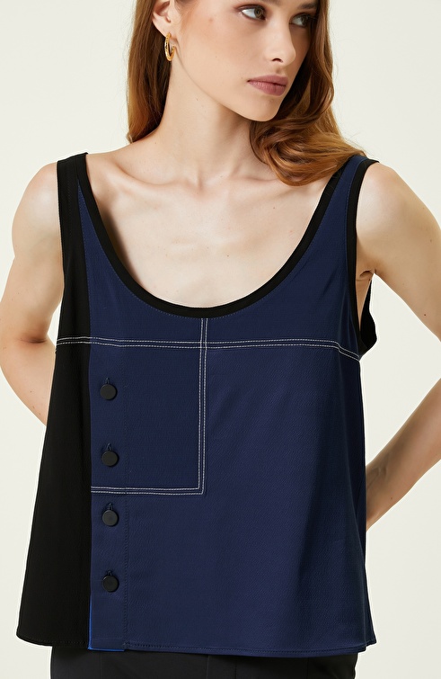 Navy Blue Blouse