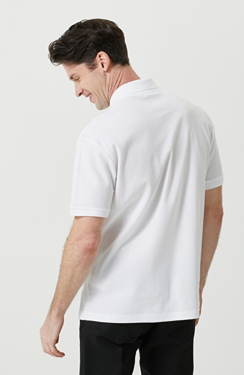 White Polo Neck T-Shirt