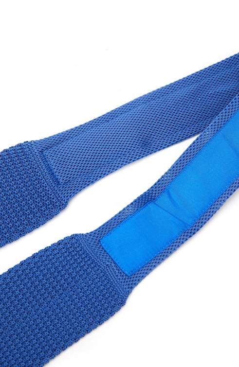 Blue Knit Textured Tie