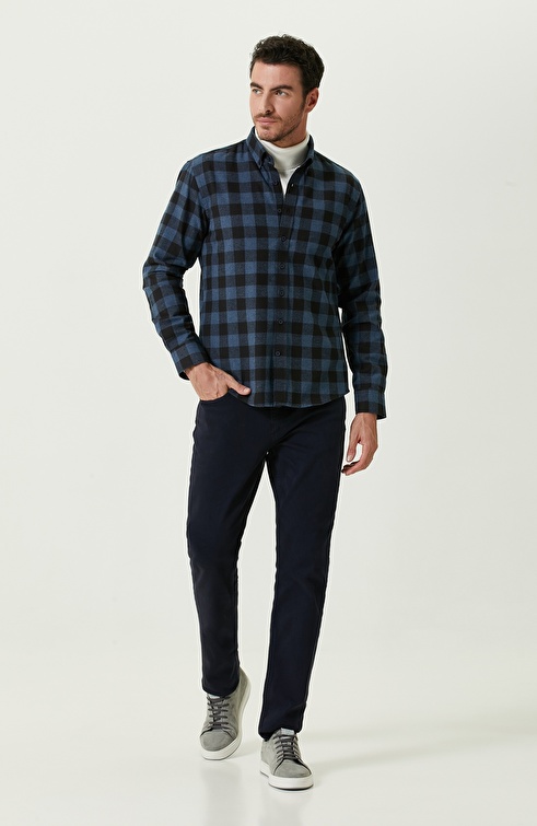 Slim Fit Black Indigo Shirt