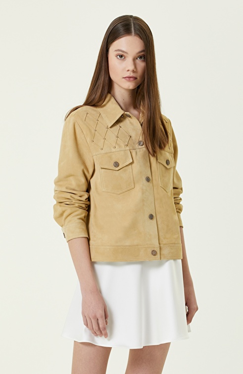 Cream Suede Coat