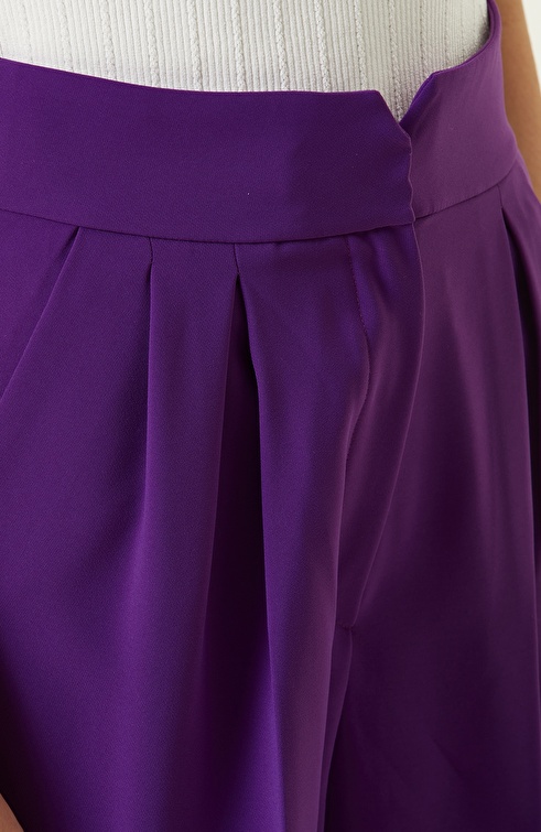 Purple Pleated Pants