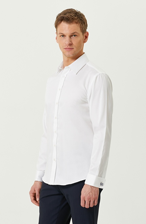 White Non-Iron Satin Shirt