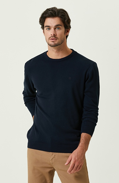 Dark Navy Blue Melange Sweater