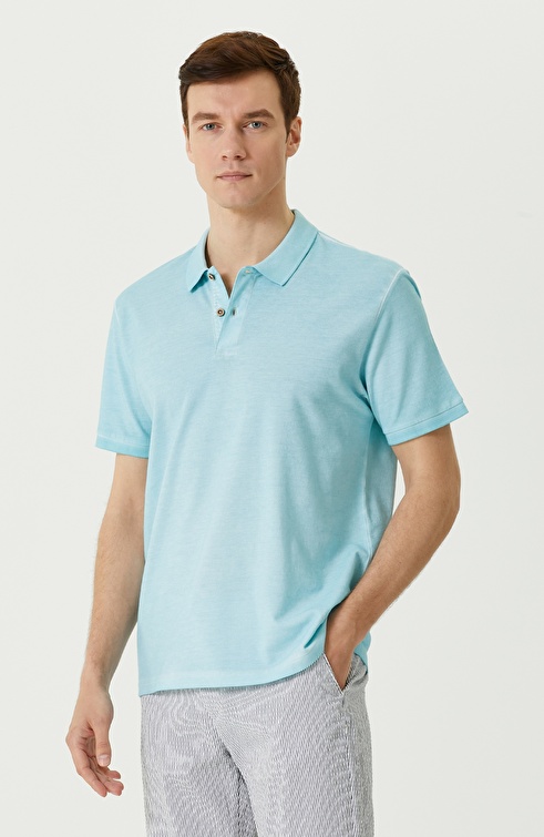 Blue Polo Neck T-shirt