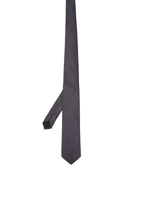 Gray Patterned Silk Tie