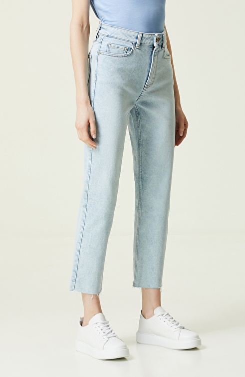 Indigo Blue Slim Leg Denim Trousers