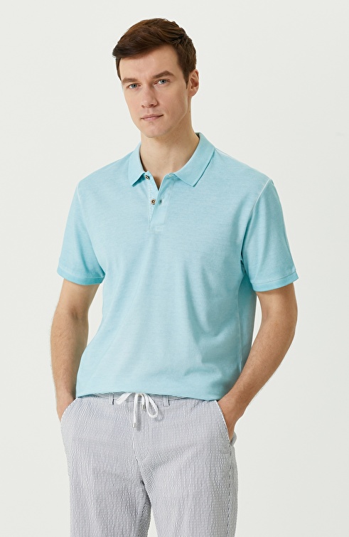 Blue Polo Neck T-shirt