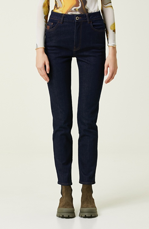 Navy Blue Denim Pants