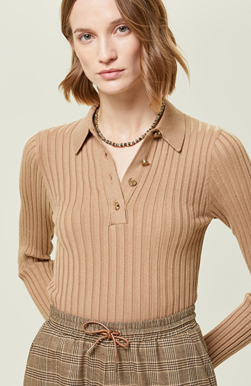 Beige Melange Sweater