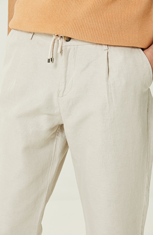 Natural Elastic Waist Jogger Fit Trousers