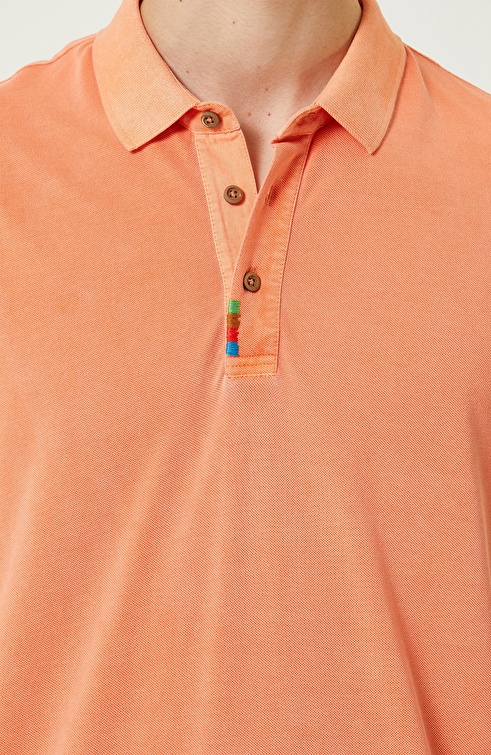 Orange Polo Neck T-Shirt