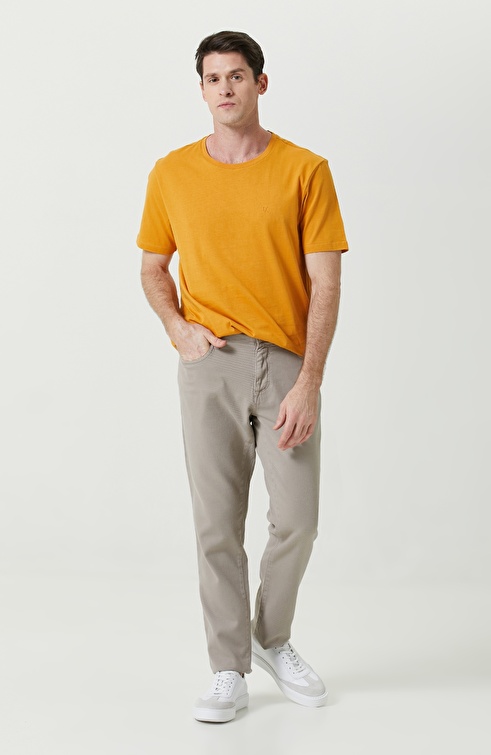 Saffron Color Cotton Short Sleeve Tshirt