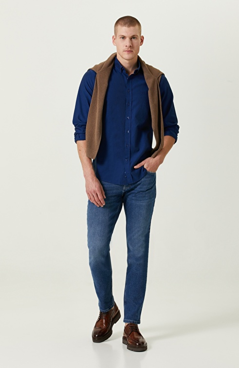 Indigo Oxford Shirt