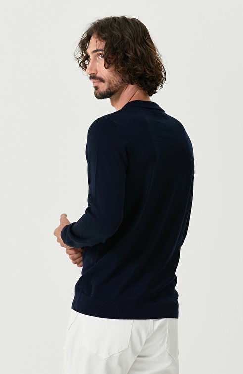 Navy Polo Neck Knitwear